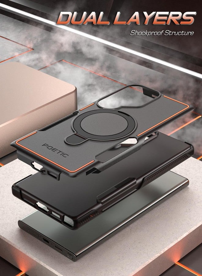 Poetic Neon MagPro Case Designed for Samsung Galaxy S23 Ultra / S22 Ultra 5G 6.8 inch,[Compatible with MagSafe] Dual Layer Heavy Duty Rugged Shockproof Protective, Magnetic Ring Stand, Black - Image 2